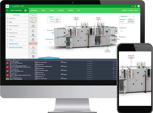 Plataforma SmartStruxure Building Operation da Schneider Electric para gestão predial